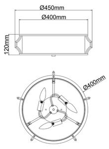 Plafonieră PIRELO Open Design OR84405 - 3xE14/12W/230V, diametru de 45 cm, alamă