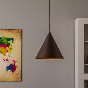 TK Lighting Suspensie Cono, o singură lumină, Ø 32 cm, culoare bronz, reglabil, Bronz / Alamă Veche, Camera de zi / sufragerie, Metal, Modern