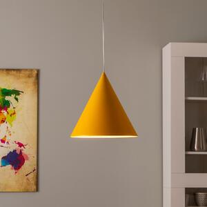 TK Lighting Suspensie Cono, o singură lumină, Ø 32 cm, galbenă, reglabil, Galben, Camera de zi / sufragerie, Metal, Modern