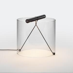 FLOS To-Tie T1 lampă de masă LED, negru, reglabil, Transparent, Camera de zi / sufragerie, Sticlă, Design