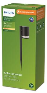 Philips Lumină solară cu LED-uri Fyce, Negru, Plastic, Modern, Spot de exterior / vârf de pământ