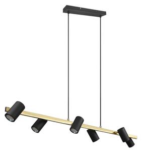 Trio - Lustră MARLEY pe cablu, 6x GU10/35W/230V, negru/auriu