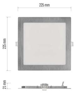 Plafonieră LED încastrată NEXXO LED/18W/230V 3000/3500/4000K, argintie, 22,5 x 22,5 cm