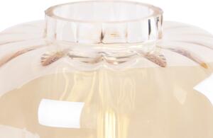 Lampă de masă design negru cu sticlă chihlimbar - Qara