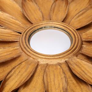 Oglindă rotunda cu rama din fier aurie Lidia 6x87x87 cm