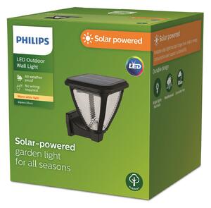 Philips Aplică de perete solară LED Vapora, Negru, Plastic, Modern, Priză de perete top