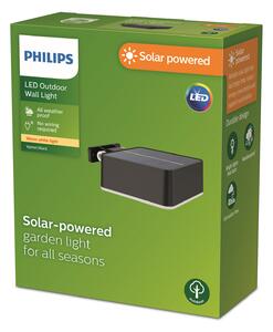 Philips LED-Solar aplică de perete Vynce, cap 10,5 x cm, Negru, Plastic, Modern, Soclu de perete jos