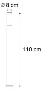 Lampă de exterior din oțel 110 cm IP44 - Rox cu vârf de pământ și manșon de cablu