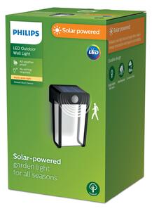 Philips LED-Solar aplică de perete Shroud, negru/transparent, senzor, Negru, Plastic, Modern