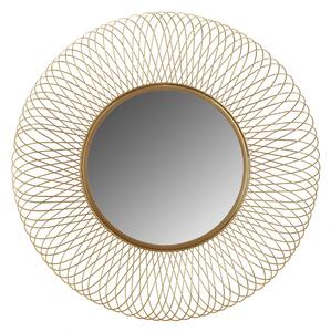 Oglindă rotunda cu rama din fier aurie 75x75x10 cm