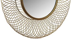 Oglindă rotunda cu rama din fier aurie 75x75x10 cm