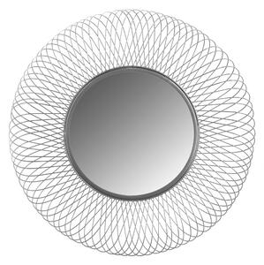 Oglindă rotunda cu rama din fier argintie 75x75x10 cm