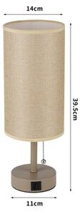 Brilagi - Lampă de masă TABLON cu port USB 1xE27/25W/230V bej