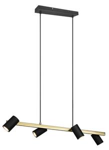 Lustră suspendată pe cablu MARLEY 4xGU10/35W/230V negru/auriu - Trio