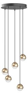 Open Design OR85518 - Lustra LED suspendată pe cablu BOLICINA, 5xLED/5W/230V, auriu/negru