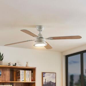 Lindby LED ventilator de tavan Tedric, alb, silențios, Ø 133 cm, Alb, Camera de zi / sufragerie, Metal, Vintage