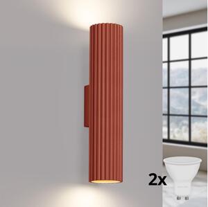 Brilagi - Aplică de perete LED CRESTO 2xGU10/10W/230V 30 cm roșie