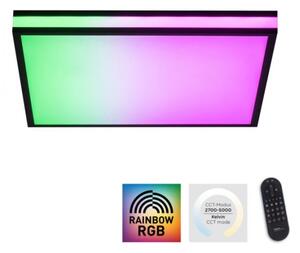 Plafonieră LED RGBW dimabilă JUST LIGHT. 14110-18 MARIO BLACK LED/19,5W/230V + telecomandă