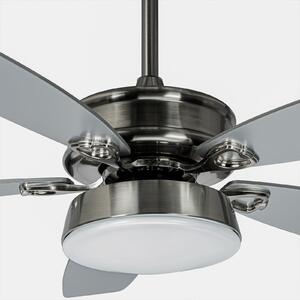Lucande LED ventilator de tavan Kuvio, DC, silențios, Ø 120 cm, CCT, Gri, Camera de zi / sufragerie, Metal, Modern