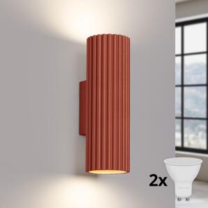 Brilagi - Aplica LED de perete CRESTO, 2x GU10, 10W, 230V, 20 cm, roșie