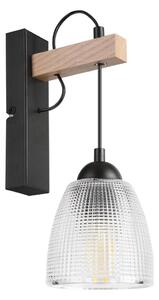 Lampă de perete LEANDRA 1xE27/15W/230V stejar/negru