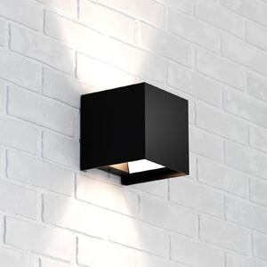 MCJ Aplică de perete Zuza 2, negru, metal, patru aripi, 10 cm, G9, reglabil, Negru, Camera de zi / sufragerie, Aluminiu, Modern, Priză de perete sus / jos