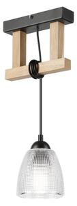 Pendul pe cablu LEANDRA 1xE27/15W/230V stejar/negru