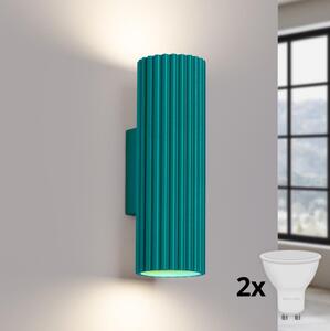 Brilagi - Aplica LED de perete CRESTO, 2 x GU10/10W/230V, 20 cm, turcoaz