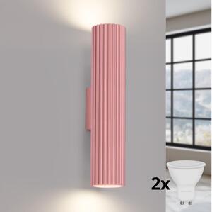 Brilagi - Aplică LED de perete CRESTO 2xGU10/10W/230V 30 cm roz
