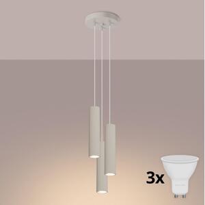 Brilagi - Lustră LED suspendată pe cablu CRESTO 3xGU10/10W/230V, crem