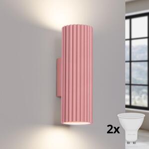 Brilagi - Lampă de perete LED CRESTO 2xGU10/10W/230V 20 cm roz