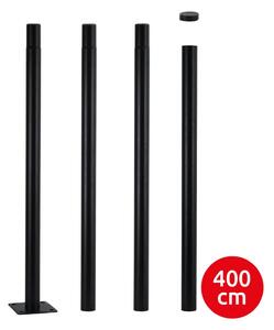 Brilagi - Bară metalică pentru stâlp de iluminat exterior, 4 m, diam. 58 mm, neagră