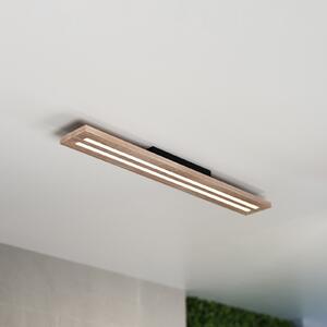 MCJ Plafonieră LED Woody, lungime 80 cm, stejar/negru, 3.000 K, Lemn, Camera de zi / sufragerie, Lemn, Modern, Plafon cu flacără multiplă