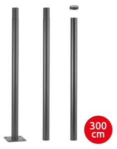 Brilagi - Tijă metalică pentru stâlp de iluminat exterior, 3 m, diametru 58 mm, gri