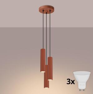 Brilagi - Lustră LED suspendată pe cablu CRESTO, 3x GU10, 10W, 230V, roșie
