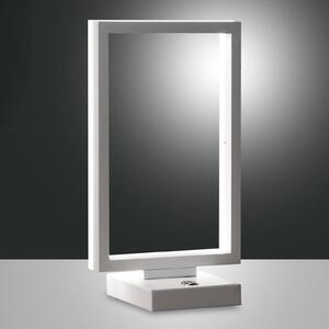 Fabas Luce Lampă de masă LED Bard, dimabilă, pe alb, reglabil, Alb, Camera de zi / sufragerie, Metal, Modern