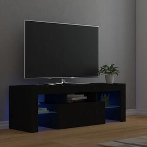 Comodă TV cu lumini LED, negru, 120x35x40 cm