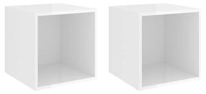 Dulapuri de perete, 2 buc., alb extralucios, 37x37x37 cm, PAL