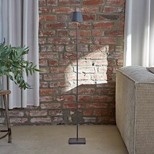 Sigor Lampadar LED reîncărcabilă Nuindie IP54 120 cm rotund USB-C grafit, reglabil, Gri, Camera de zi / sufragerie, Metal, Modern