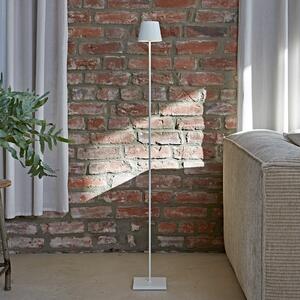 Sigor Lampadar LED Nuindie IP54 120 cm rotund USB-C alb zăpadă, reglabil, Alb, Camera de zi / sufragerie, Metal, Modern