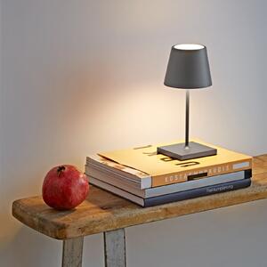 Sigor Nuindie mini LED lampă de masă reîncărcabilă, USB, grafit, IP54, dimabil, reglabil, Gri, Camera de zi / sufragerie, Aluminiu, Modern