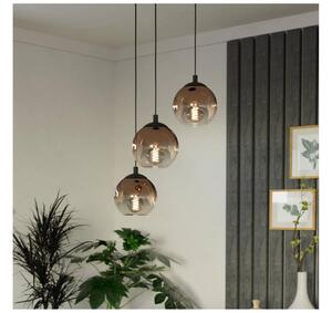 Eglo 901925 - Lustră pe cablu ARISCANI 3xE27/60W/230V negru/bej/fumuriu