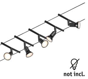 Paulmann 94446 - Sistem complet cu cablu SALT, 230 V, set 5 x GU5,3/10W, negru