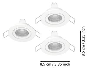 Eglo 902235 - Set 3xLED plafonieră pentru baie BARRANCO 1xGU10/4,5W/230V IP44 alb