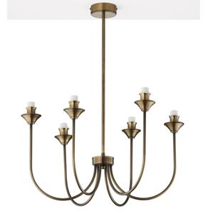 Jupiter 2167 - Lustră pe tijă TILIA 6xE14/11W/230V bronz/bej