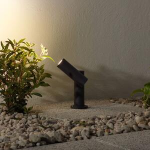 Lucande Lampă cu soclu Narea LED, reglabilă, 14 cm, Gri, Metal, Modern