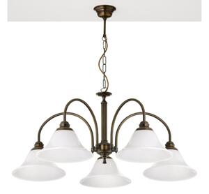 Jupiter 2173 - Lustru suspendat pe lanț ARES 5xE27/15W/230V bronz/patină