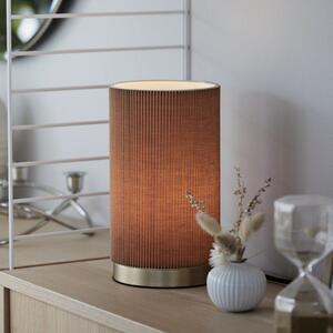 PR Home Lampă de masă Dora, maro, înălțime 25 cm, Maro / Rugină, dormitor, Țesătură / Textil