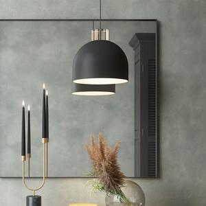 AYTM Lampă suspendată Luceo, rotundă, neagră, Ø 28 cm, reglabil, Negru, Camera de zi / sufragerie, Metal, Design