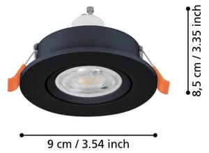 Eglo 902243 - Spot LED încastrat BARRANCO 1xGU10/4,5W/230V, negru